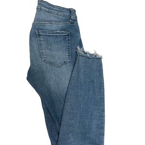 Pistola Distressed Denim Raw Scissored Hem Mid Rise Skinny Jeans Size 27